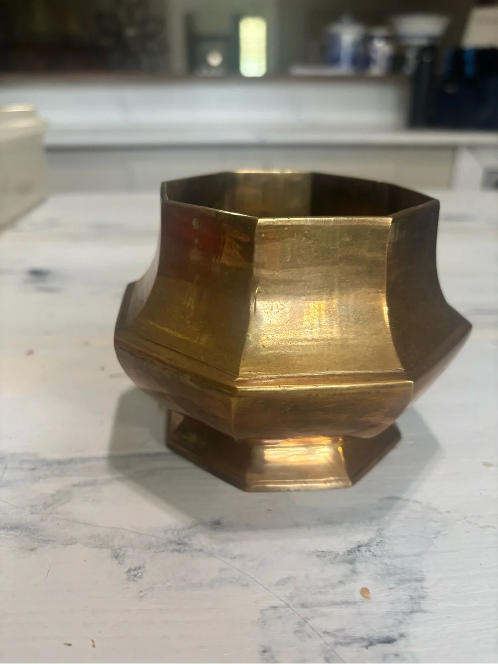 Brass Octagonal Decorative Bowl - Brass Home Accent